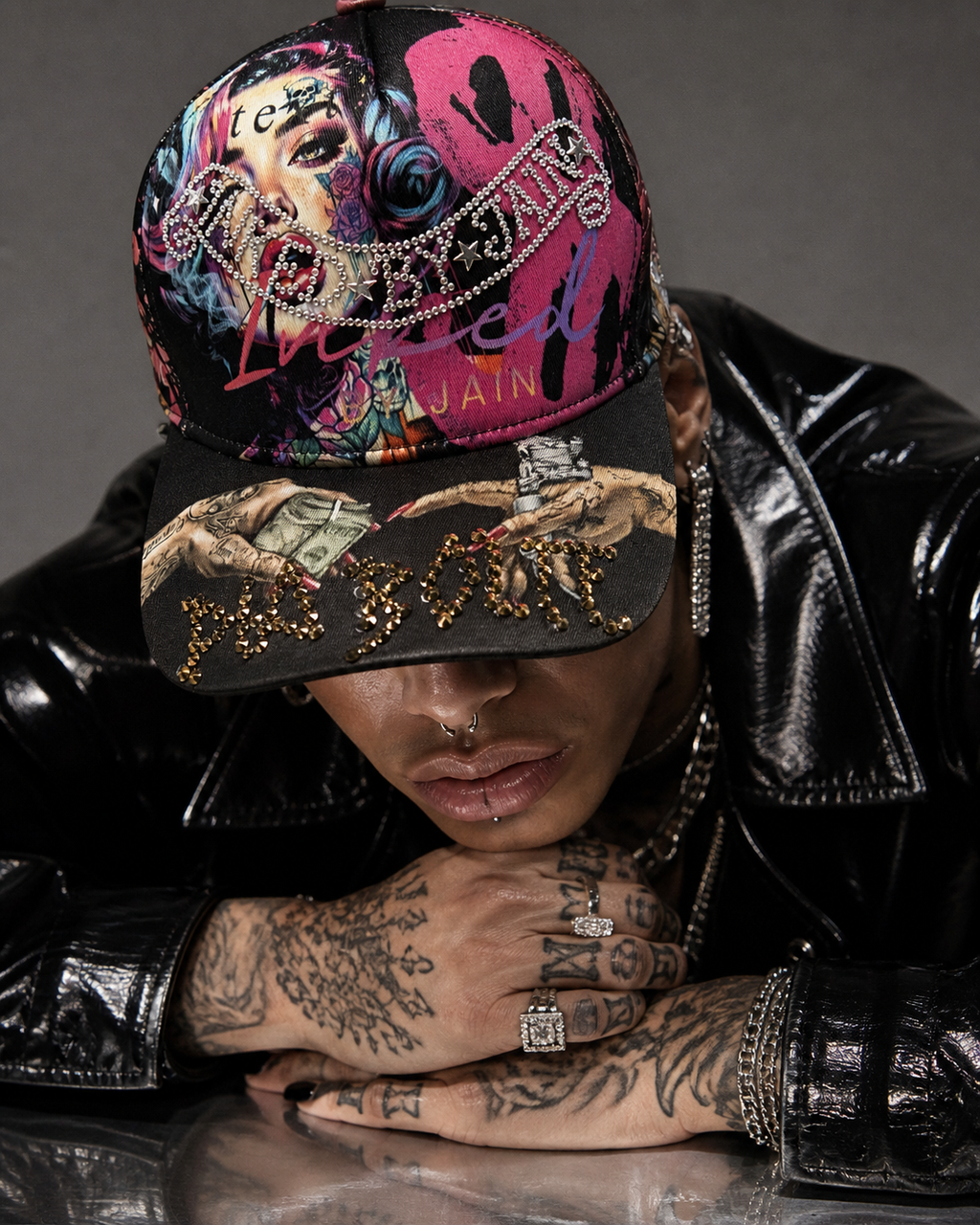 Pink Rebel Swarovski Cap