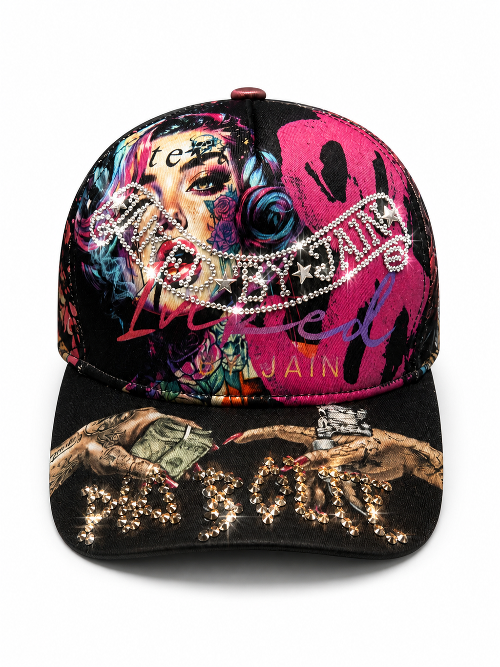 Pink Rebel Swarovski Cap